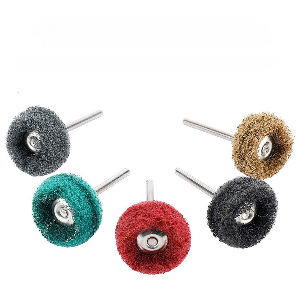10-50pcs Scouring Pad for Mini Drill Abrasive Brush 2.35mm Shank Buffing Wheel Nylon Fiber Grinding Sanding Head Polishing Tools