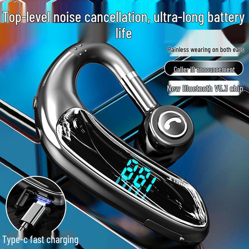 2025 Wireless Bluetooth Ear-Hook Noise-Cancelling Earphones for Business & Sport