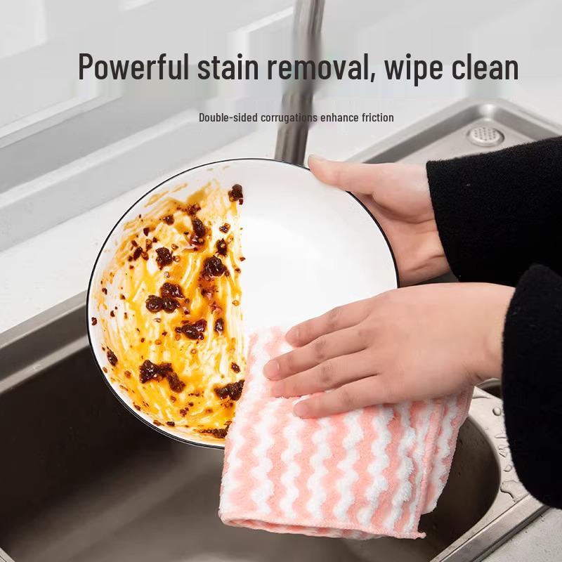 Non-Stick Absorbent Kitchen Dishcloth - Easy-Clean, Hair-Free, Lazy Rag for Wiping and Housework