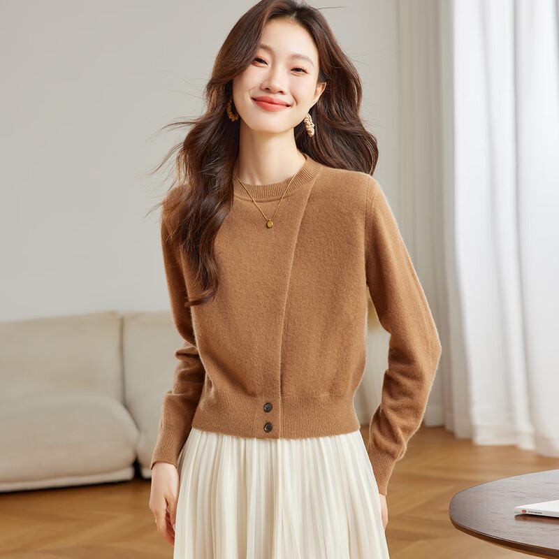 

Srcr Women s 100% Cashmere Round Neck Sweater M