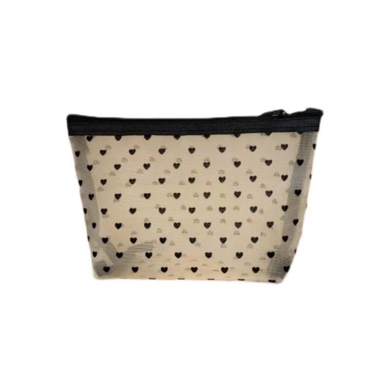 Portable Multifunctional Mesh Cosmetic Bag with Large Capacity and Breathable Design