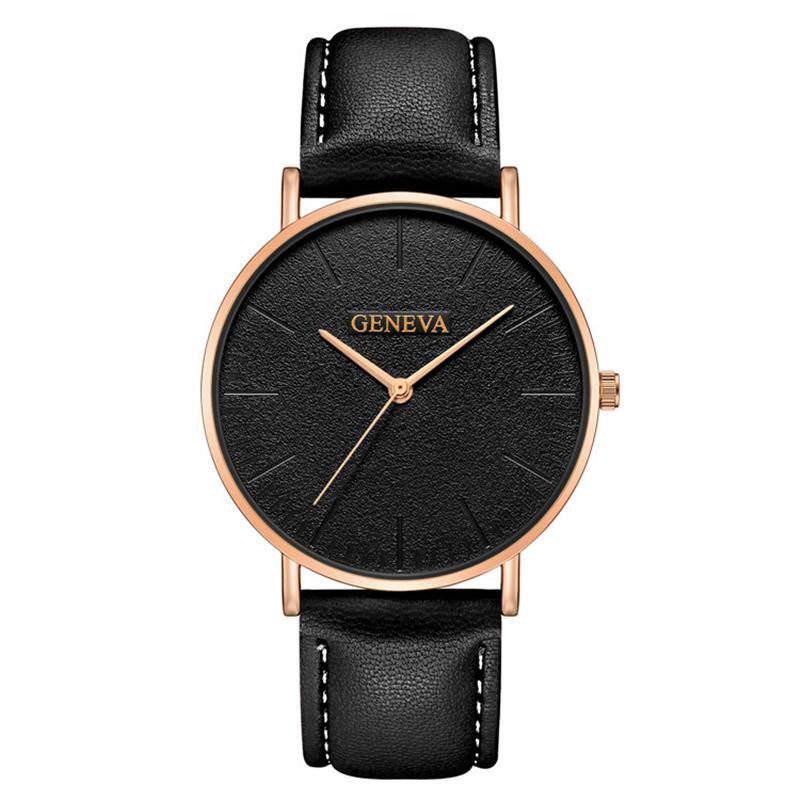 GENEVA Brand Men Watches Fashion Business Mens Quartz Watch Leather Belt Simple Casual Sport Wristwatch Man Relogio Masculino