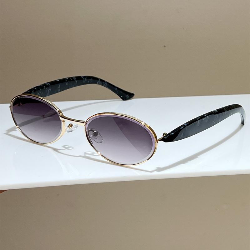 KAMMPT Oval Sunglasses Women 2026 New Vintage Metal Rim Casual Shades Trendy Stylish Retro Luxury Brand Design Decor Sun Glasses