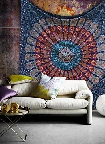 Hippie Mandala Wandteppiche Indien Böhmisch Psychedelisch Bettwäsche Dekor Wandteppich Ästhetisch Vintage Wandteppich Kunstteppich Tapiz