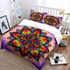 Buntes Mandala-Design Dekoration Set Exquisites Dreiteiliges Bettwäsche-Set Geschenk für Kinder und Erwachsene