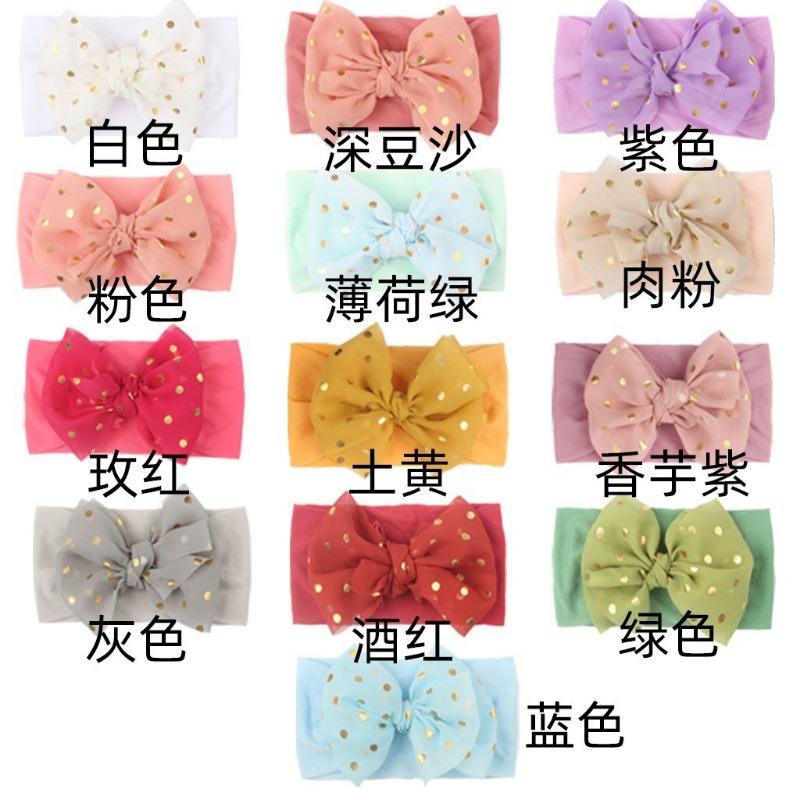 Neues Baby Nylon Haaraccessoires Stirnband, Kinder Bronzing Schleife Nahtloses Breitkrempiges Kopftuch, Baby Stirnband