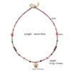Retro French Colorful Beaded Necklace with Stainless Steel Pendant - High-End Clavicle Chain