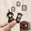 Zinc Zinc Alloy Material Dollhouse Wall Clock Movable Pendulum Pendulum Clock  Dollhouse Decor
