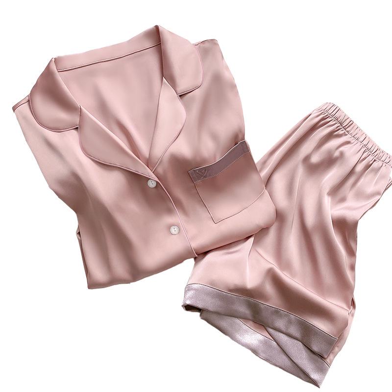 Sommerpyjama aus Eisseide im süßen Stil für Damen – kurzärmlige, coole und stylische Homewear