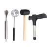 Coconut Opener Tool Set Stainless Steel Coconut Meat Scraper Coconut Opener with Rubber Mallet Food Grade Portable Coconut Opening Tools