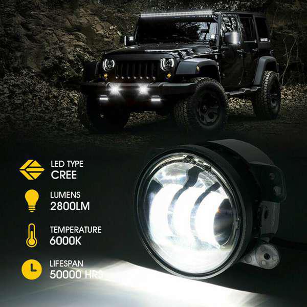 4-Inch 40W LED Fog Lights for Jeep Wrangler