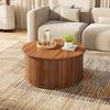Coffee Table Living Room Table Coffee Table MDF Round Height-Adjustable Storage