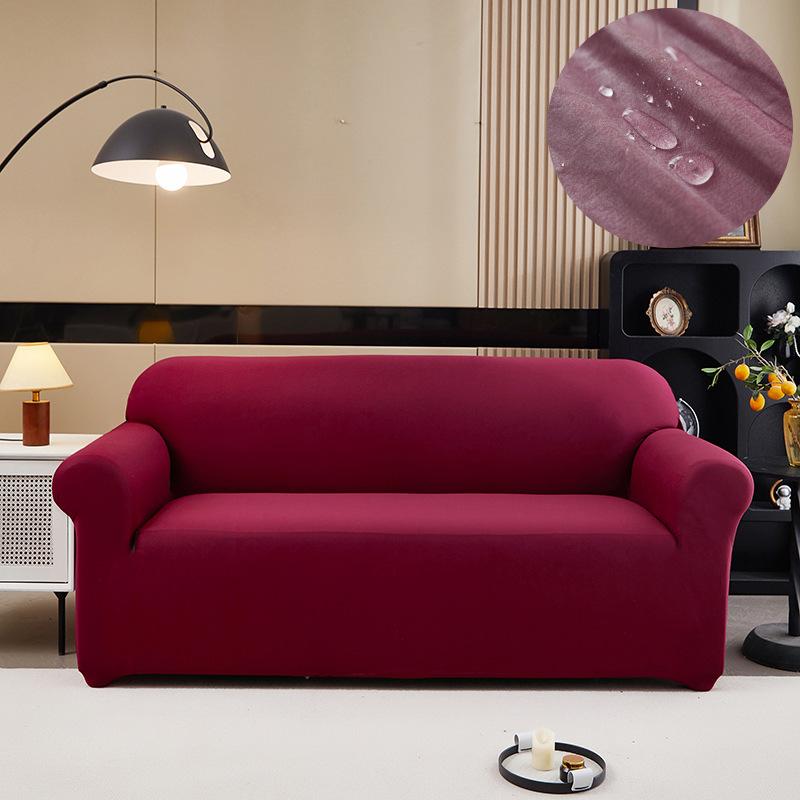 Simple Solid Color Waterproof Sofa Cover Elastic Dustproof Cover Cloth Anti Cat Scratch Urine Proof Sofa Towel Sofa Protective Cover