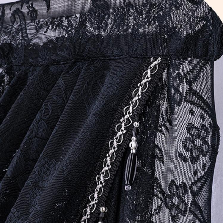 Gracefuls Laces Valance with Beadeds Accent and Florals Embroidery for Enhancing Bedroom or Living Room Ambiances