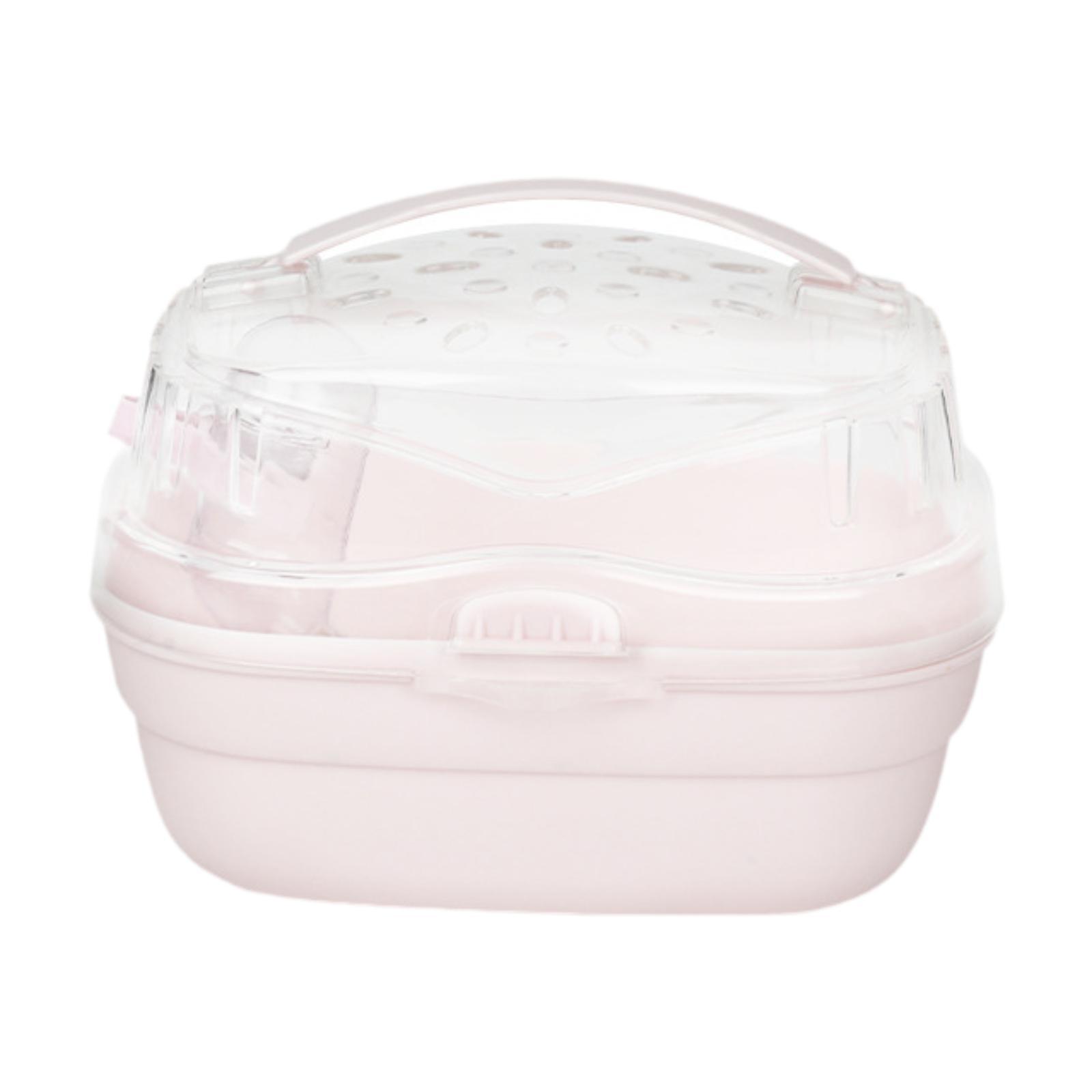 

Portable Hamster Carrier Cage Ventilation Design for Hedgehog Mouse Multipurpose 7.8x6.3x5.9inch Carrying Case рожевий