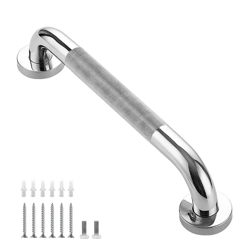 Barra de apoyo para inodoro y bañera de acero inoxidable de 300/400/500 mm, antideslizante, para ducha, soporte de seguridad, toallero