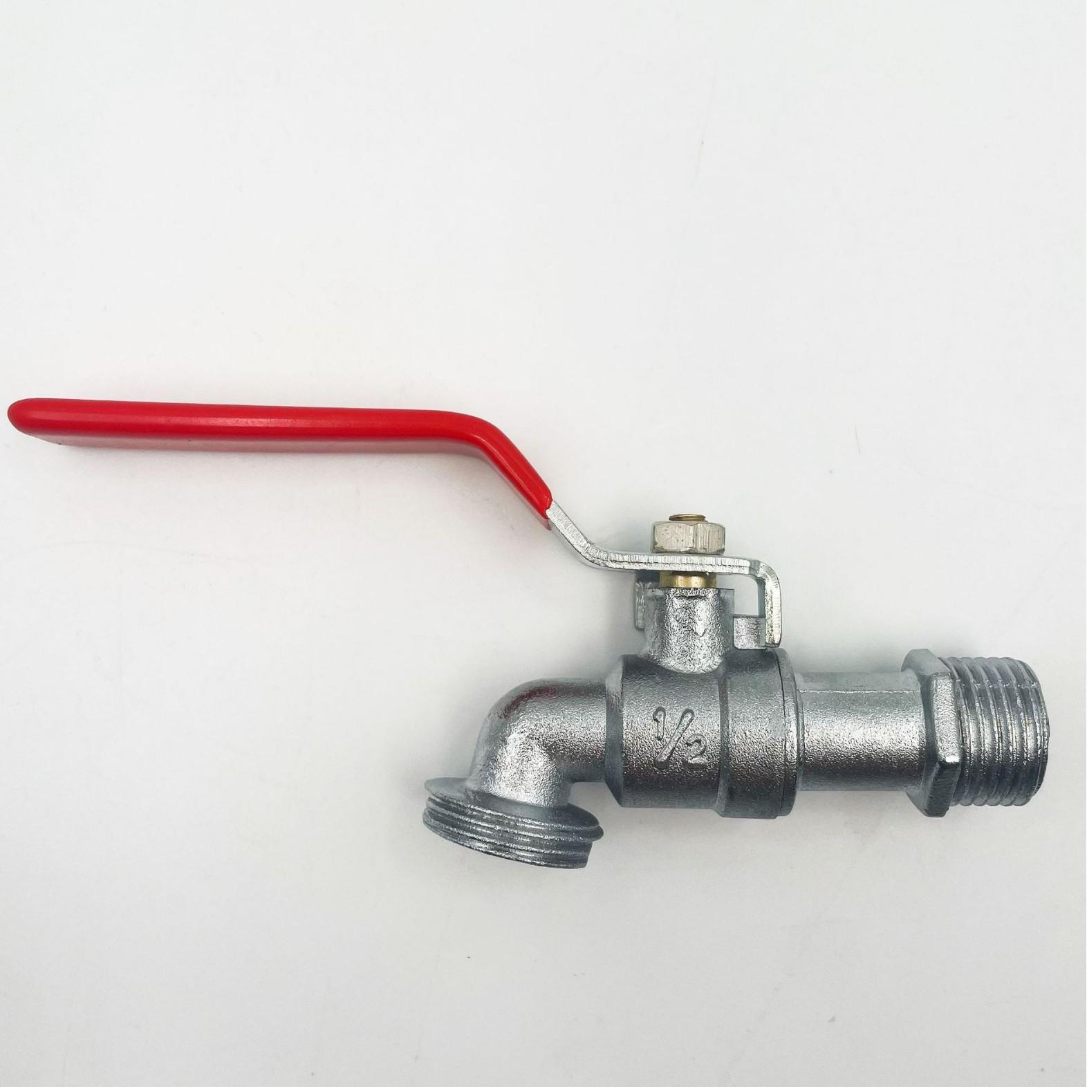 

1/2inch 3/4inch Garden Irrigation Faucet Brass IBC Tank Water Tap Single Outlet Valve Replacement Antifreeze Accessories Red