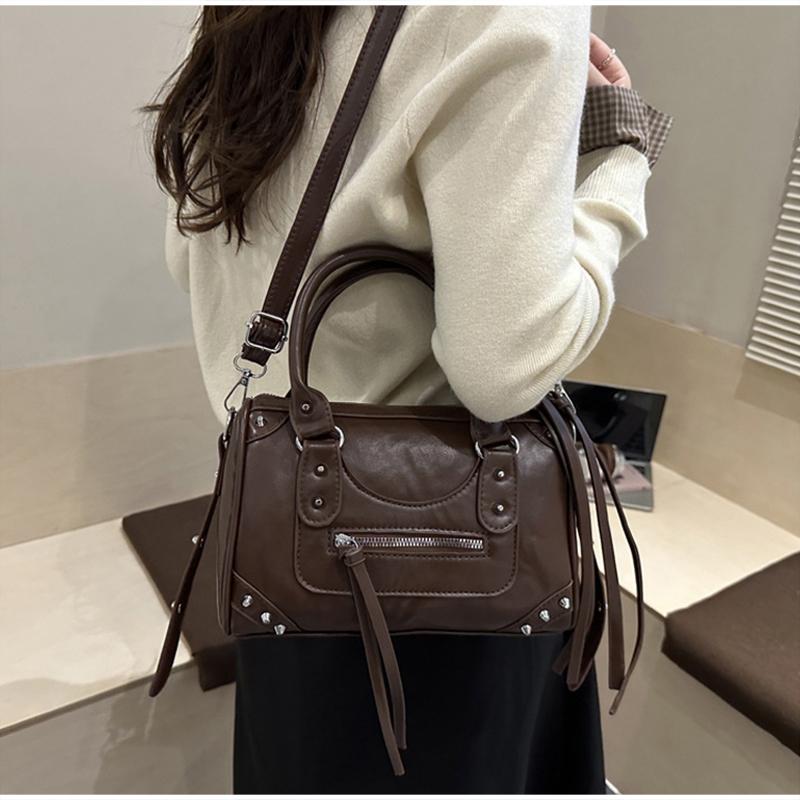 Brand Classic Bost Pillow Bag A Retro Motorcycle-style Shoulder/crossbody Bag Large-capacity Simple Solid-color Tote Bag New