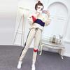 Casual Sports Outfit for Women - Spring/Autumn Korean Version - Loose and Fashionable Long-sleeved Pullover Set of Two Pieces