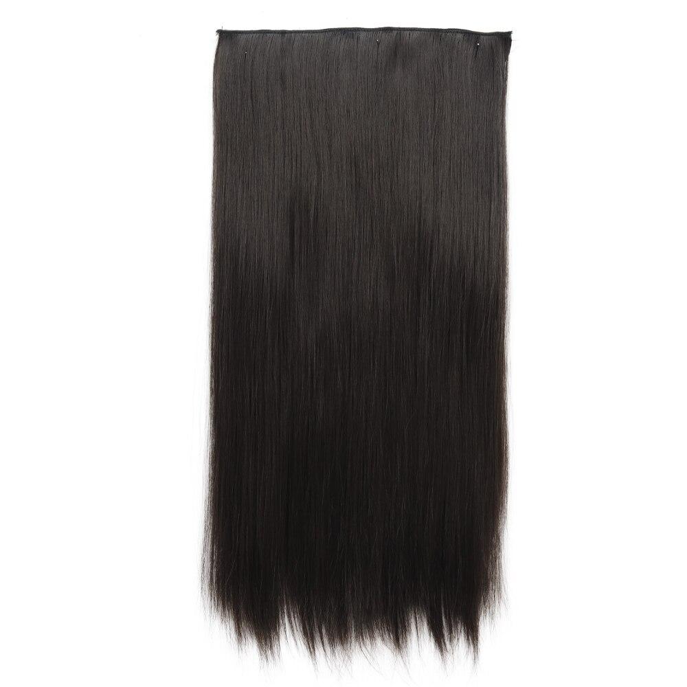 Синтетические длинные прямые волосы для наращивания 5 зажимов в волосах термостойкие — фото 8