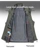 Spring Men's Breathable Outdoor Photography and Fishing Vest with Stand Collar and Logo Print