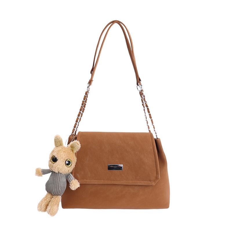 Übergroße Tote Bag aus PU-Material für Damen mit Kettenriemen und Handytasche für den täglichen Gebrauch