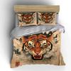 Set de Decoración Artística de Tigre - Exhibición en el Hogar Suave Cómodo Juego de Funda Nórdica Incluye 1*Funda Nórdica y 2*Fundas de Almohada, Regalo