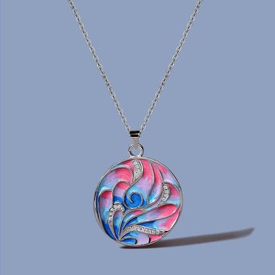 Išskirtinis emalio spalvos rožių gėlių karoliai Vieno gaminio spalvos rankų darbo emalio moteriškos linijos geometrinė megztinio grandinėlė