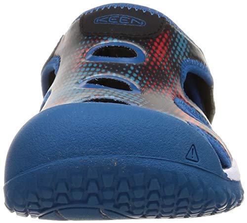 KEEN Kids' Stingray Sandals (Sizes 11.5-23.5cm), Lightweight, Camping Sandals for Boys and Girls, Black/Orange, Size 11.5cm