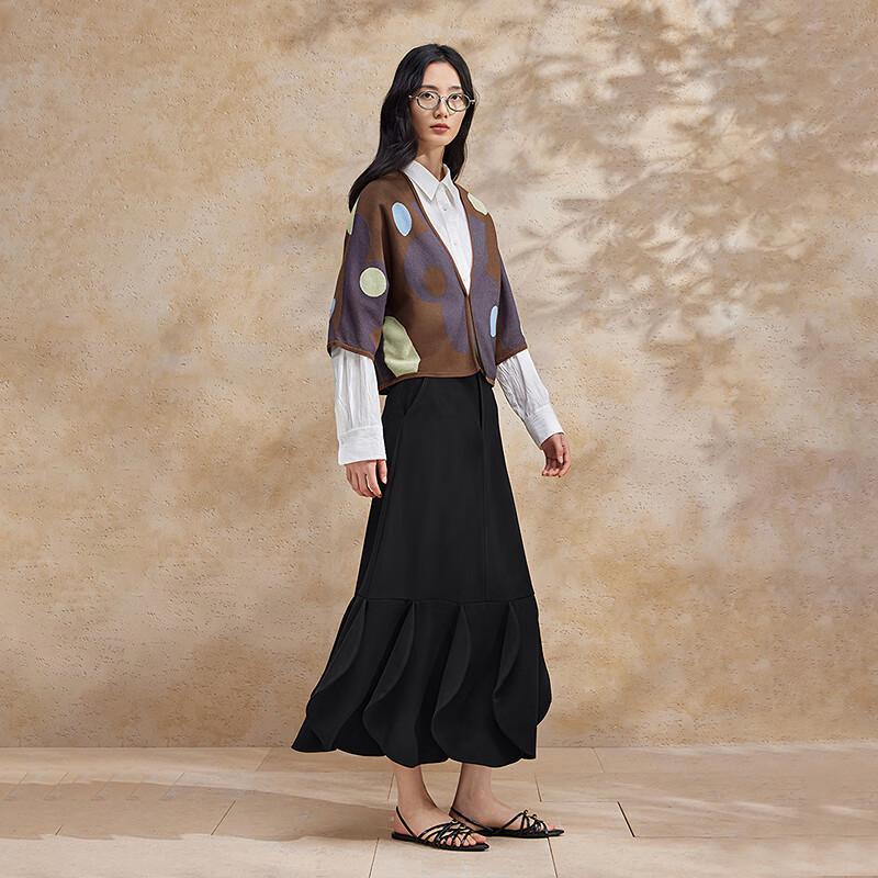 Broadcast Women's V-Neck 3/4 Sleeve Printed Knit Cardigan