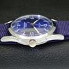 HAND-WINDING SWISS MENS VINTAGE REFURBISHED BLUE COLOR DIAL WATCH a700967-5 R205a-a700967