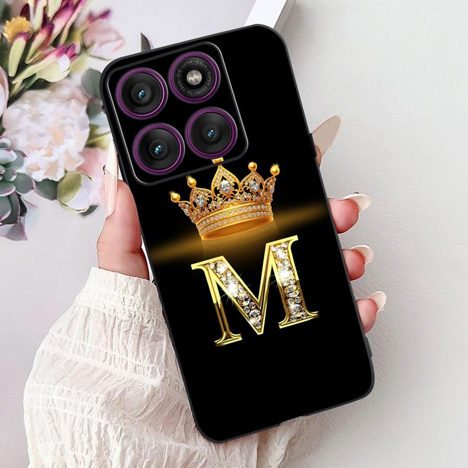 For Motorola Edge 60 Pro Case 2025 Luxury Crown Letters Soft Silicone Black Phone Cover For Moto Edge 60 Fusion 60s Edge60 Funda
