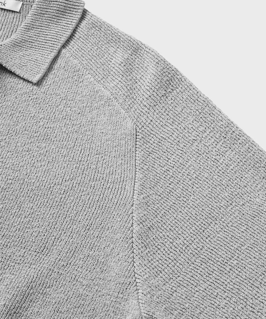 NONBLANK Raglan Half Sleeve Collar Knit_Grey