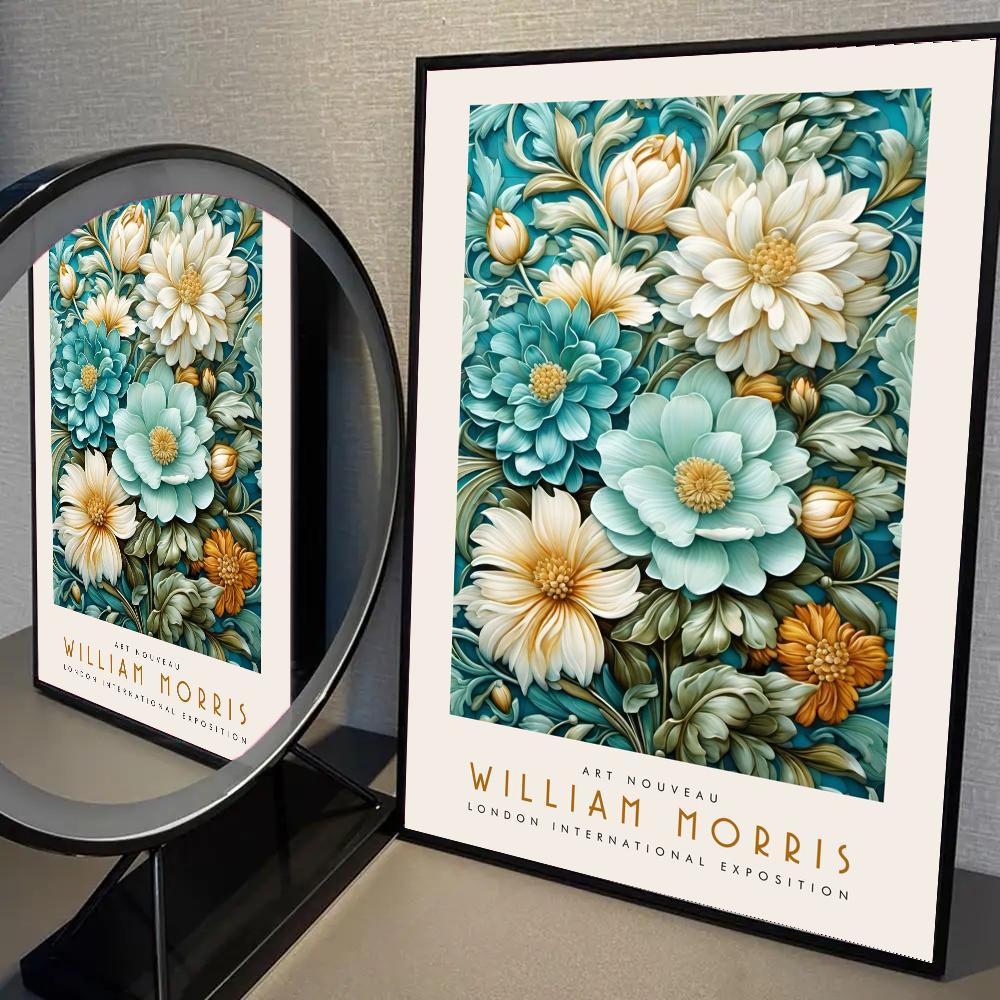 1pc William Morris Artworks Tree Of Life Cats Poster Self-adhesive Art Waterproof Paper Sticker Coffee House Bar Room Wall Decor 21X30CMNo Framed