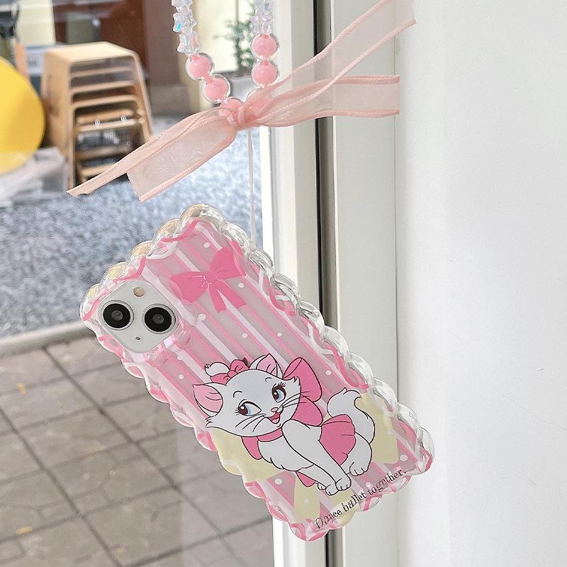 Applicable Apple 11/14/15 Pro Twist Mary Cat Lanyard Girl Anti-drop Soft Case iPhoneXR Mobile Phone Case