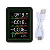 5 In 1 Air Quality Detector CO2 TVOC HCHO Temperature Humidity Multifunctional Air Tester for Indoor Black