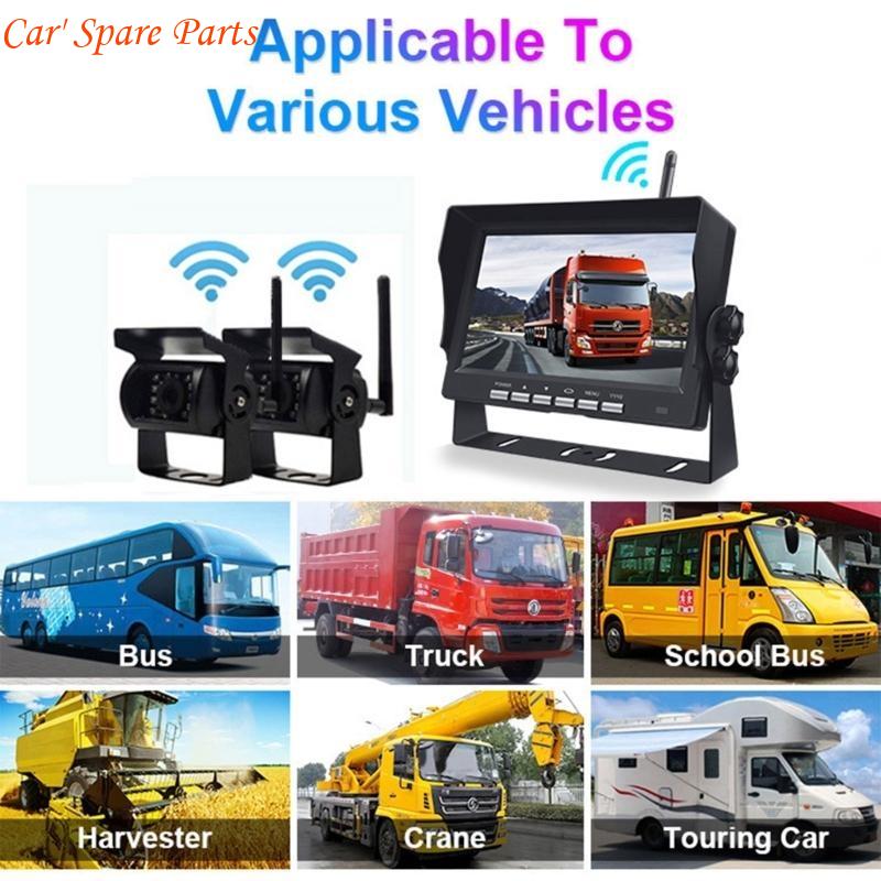 Y4UA 7 inch Wireless Parking Assistance Rear View Camera Truck Bus Trailer Excavator