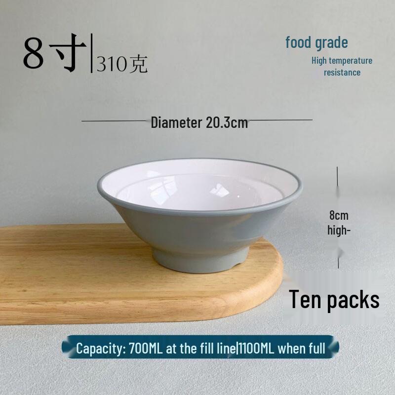 Maidekai A5 Melamine High-Foot Wide-Mouth Bowl 8 inch
