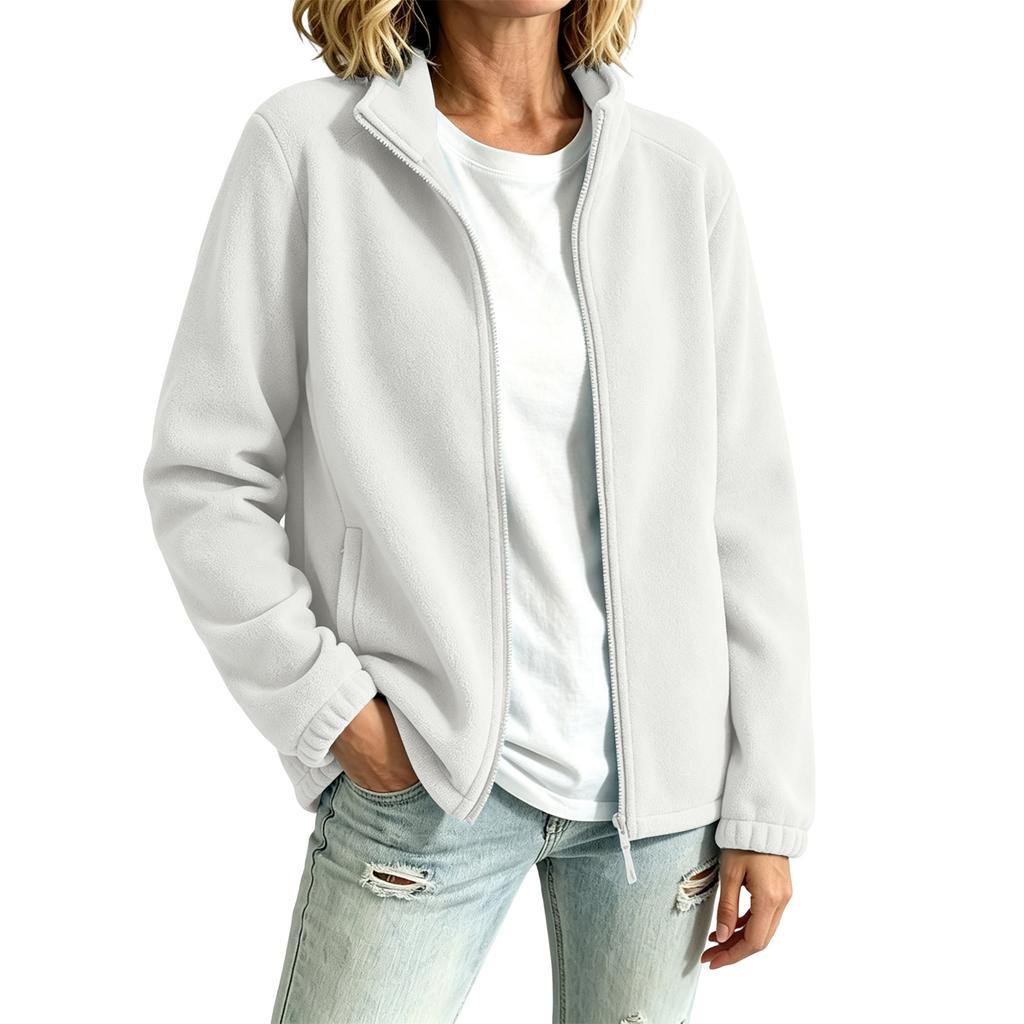 Women's Long Sleeve Jacket with Pockets and Zipper