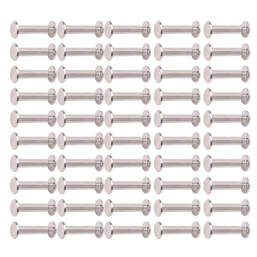 50 Sets Screw Rivet M3.5 4.5x18x9mm Round Flat Head Alloy Stainless Steel Binding Screws for