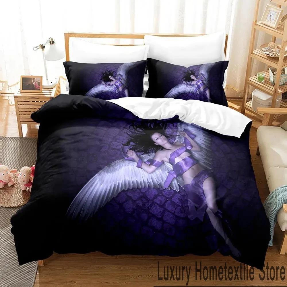 

3D-принт «Ангел-хранитель» Комплект постельного белья для мальчиков и девочек, двуспальная кровать размера «king-size», пододеяльник, наволочка, кровать для мальчиков, для взрослых, домашний текстиль EU Single 135x200cm