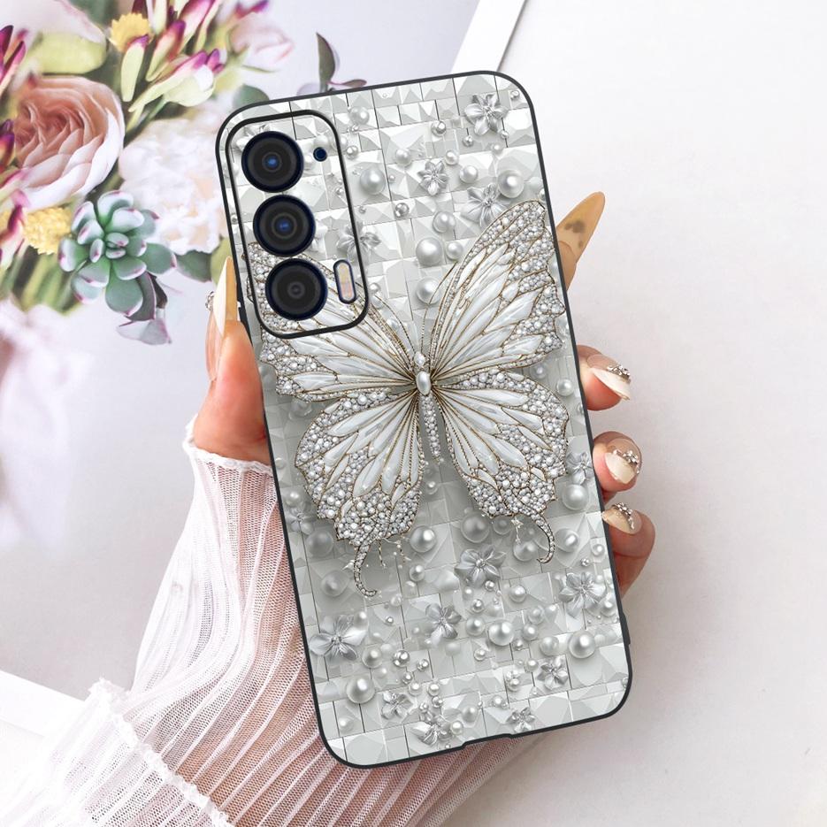 For Motorola Edge 2021 Case XT2141-1 Luxury Butterfly Tree Painted Cover Soft Silicone Case For Motorola Edge 2021 Edge2021 Bags