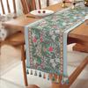 American Vintage Tea Tablecloth Dining Table Decorative Tablecloth Coffee Table with Fringe Table Runner