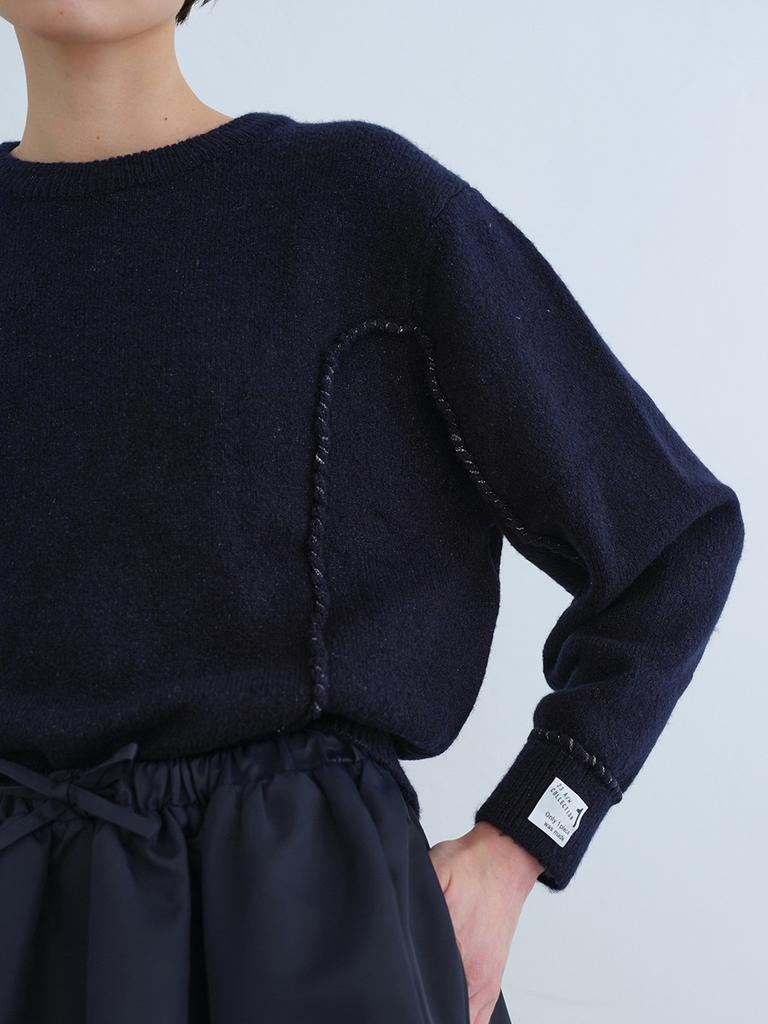 RECODE Raw Edged Detail Knit Top_R0Waw23107Nyx