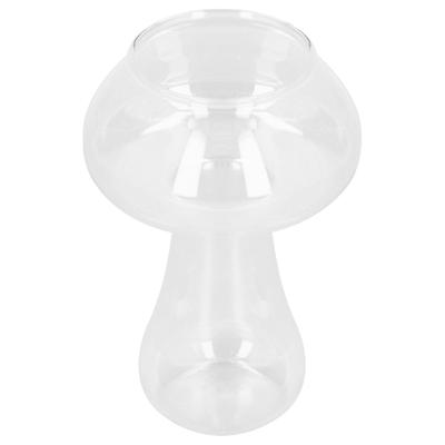 Klare Glasvase Flasche Hochtemperaturbeständigkeit Pilz Aussehen Glasvase für Geschenke Büro