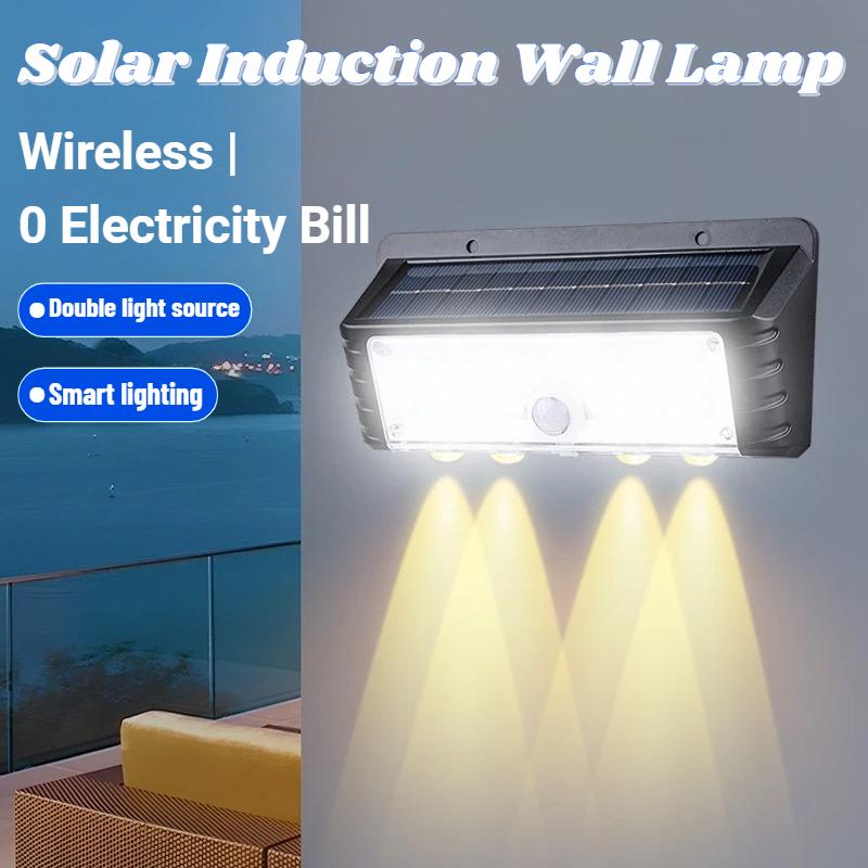 Solar Powered Human Body Motion Sensor Wall Light, Waterproof Outdoor Garden Light, Yard Street Wall Mount Lighting Security Lamp