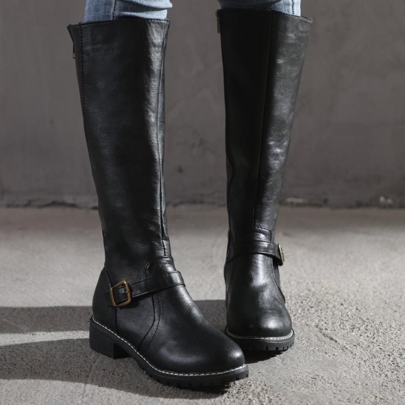 Fashion Women's Knee High Boots Fashion Casual Leather Boots Luxury Knight Boots for Women Outdoor Non Slip Platform Boot Botas De Mujer