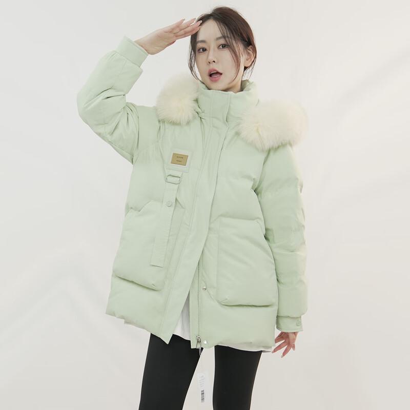 XueZhongFei Women's Faux Fur Collar Short Down Jacket
