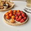 Artisanal Bamboo Woven Snack & Fruit Tray with Handle