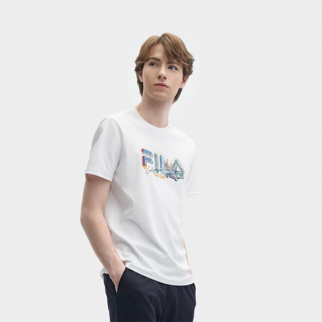 FILA HERITAGE SS24 T Shirt Men's Standard White F11M428125FWT
